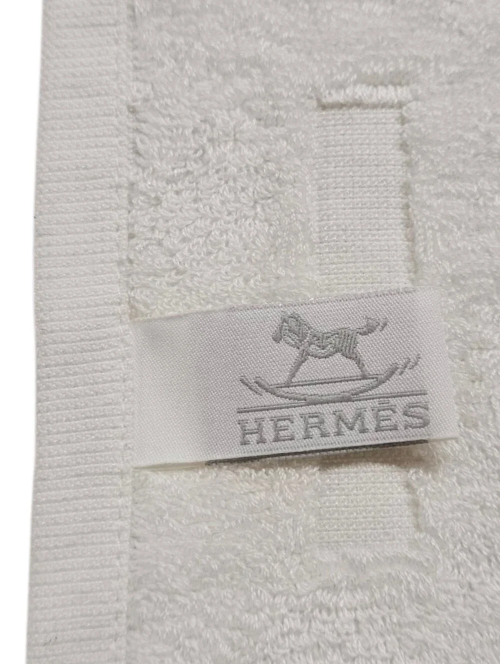 Hermès Cabribole Carre Dada Baby Terry Wash Cloth In White